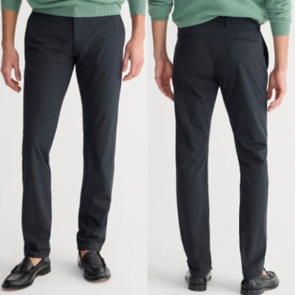 J. Crew Men's 484 Slim-Fit Tech Tapered Leg Pant AW005 Black Size 32/32 NWT